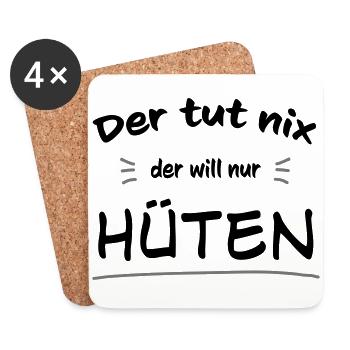 Der will nur hüten - Untersetzer (4er-Set) - Weiß - Vorne