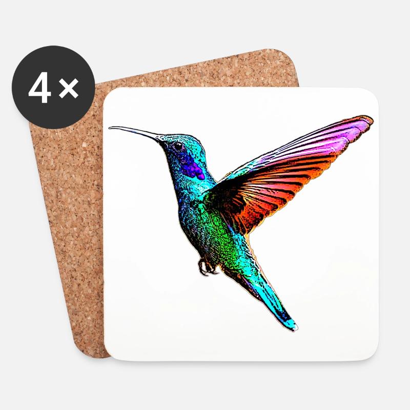 Kolibri - Untersetzer (4er-Set) - Weiß