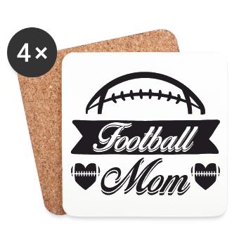 Football Mom Footballspieler Stolze Mutter - Untersetzer (4er-Set) - Weiß - Vorne