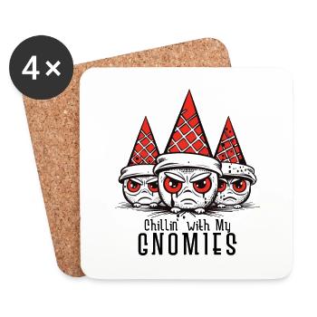 Cillin avec mes Gnomies Nains Gnomes Noël - Dessous de verre (lot de 4) - blanc - Devant