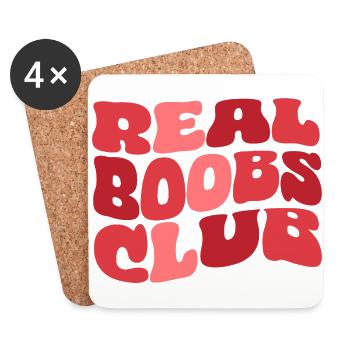 Real Boobs Club - Untersetzer (4er-Set) - Weiß - Vorne