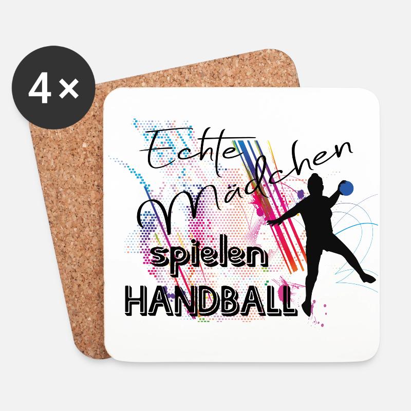 Echte Mädchen spielen Handball - Untersetzer (4er-Set) - Weiß