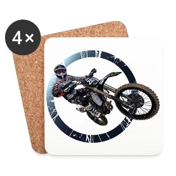 Motocross - Untersetzer (4er-Set) - Weiß - Vorne