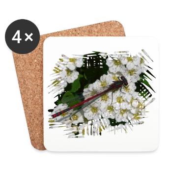 Dragonflies are flying artists - Coasters (set of 4) - white - Front