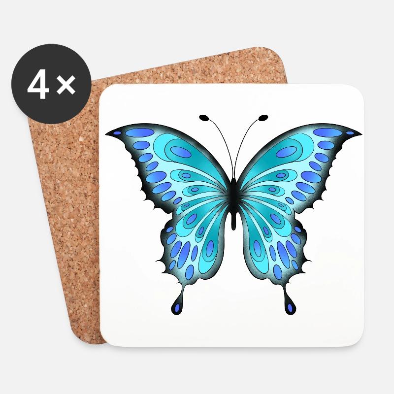 Butterfly - Coasters (set of 4) - white
