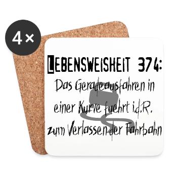 Lebensweisheit 374 - Untersetzer (4er-Set) - Weiß - Vorne