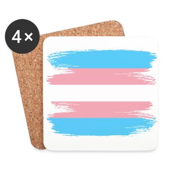 Transsexuell Flagge Transgender Pride Flag - Untersetzer (4er-Set) - Weiß - Vorne