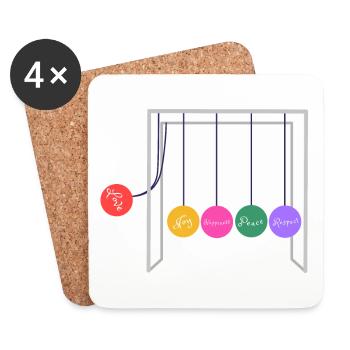 Liebeswiege - Love Cradle - Untersetzer (4er-Set) - Weiß - Vorne