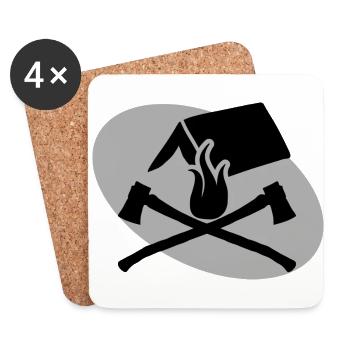 Axt Feuer Zelt Zelten Camping Geschenk - Untersetzer (4er-Set) - Weiß - Vorne