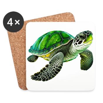 Les tortues vertes sont des animaux impressionnants - Dessous de verre (lot de 4) - blanc - Devant