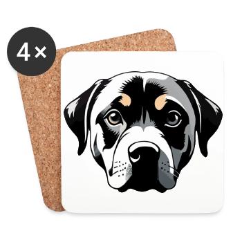 Labrador Retriever Kopf - Pet Dog Sticker - Untersetzer (4er-Set) - Weiß - Vorne