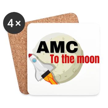 AMC to the moon Stonks - Coasters (set of 4) - white - Front