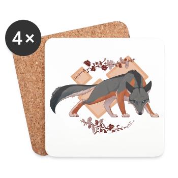 Mystic Fox - Coasters (set of 4) - white - Front