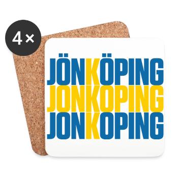 Jönköping Suède Drapeau - Dessous de verre (lot de 4) - blanc - Devant