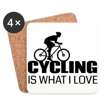 Fahrradfahren ist was ich liebe - Untersetzer (4er-Set) - Weiß - Vorne