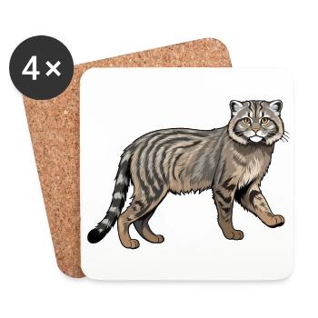 Pallas Wildcat - Animal Design - Untersetzer (4er-Set) - Weiß - Vorne