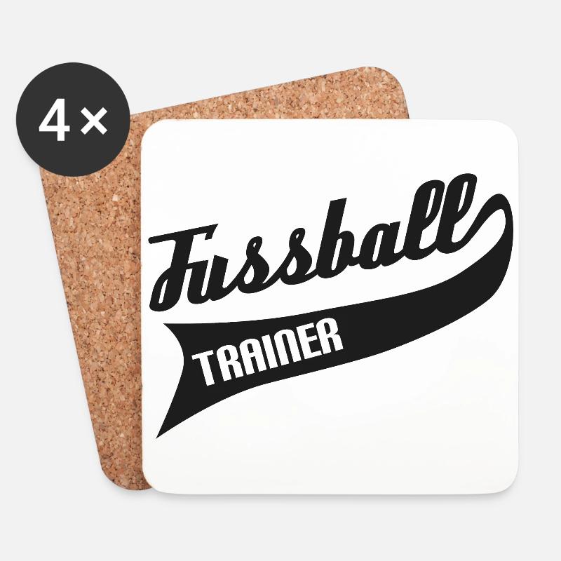 Fußball Trainer - Untersetzer (4er-Set) - Weiß