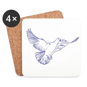 Annies blue dove of peace - Untersetzer (4er-Set) - Weiß - Vorne