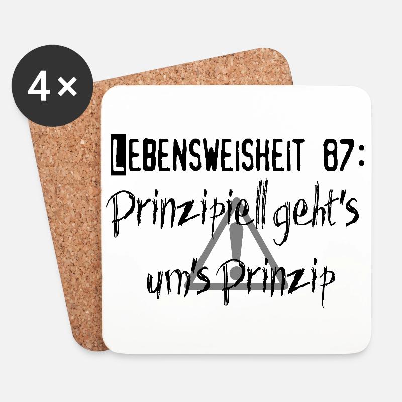 Lebensweisheit 87 - Untersetzer (4er-Set) - Weiß