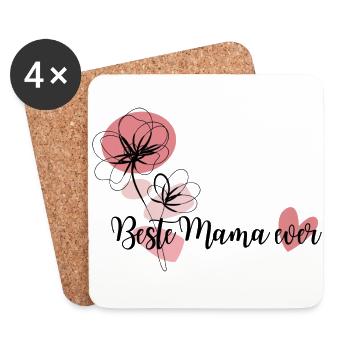 Meilleure maman de tous les temps - Dessous de verre (lot de 4) - blanc - Devant
