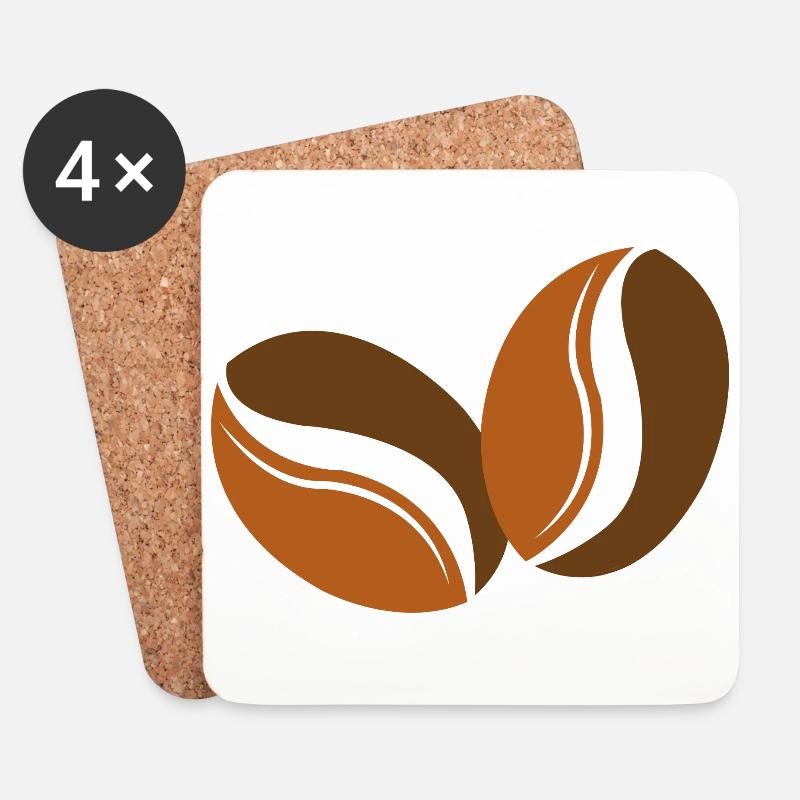 COFFEE BEANS - Untersetzer (4er-Set) - Weiß