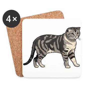 Scottisch Fold - Cat Pet Design - Untersetzer (4er-Set) - Weiß - Vorne