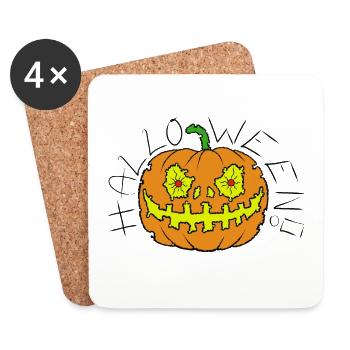 Halloween pumpkin in MajorOstyle - Coasters (set of 4) - white - Front