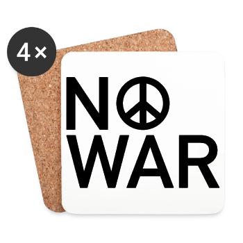 NO WAR Peace Sign Statement - Coasters (set of 4) - white - Front