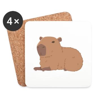 Resting Capybara - Coasters (set of 4) - white - Front
