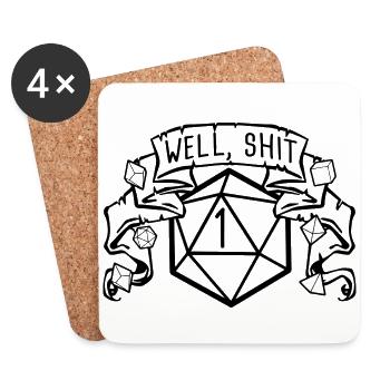 Well Shit RPG GAME - Dessous de verre (lot de 4) - blanc - Devant