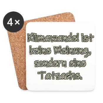 Klimawandel ist keine Meinung - Untersetzer (4er-Set) - Weiß - Vorne