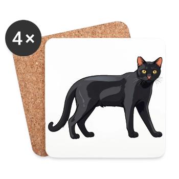 Chat mignon Bombay - Chat Sticker - Dessous de verre (lot de 4) - blanc - Devant