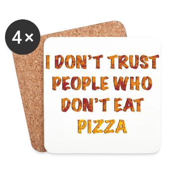 Dans la pizza en laquelle nous avons confiance - Dessous de verre (lot de 4) - blanc - Devant