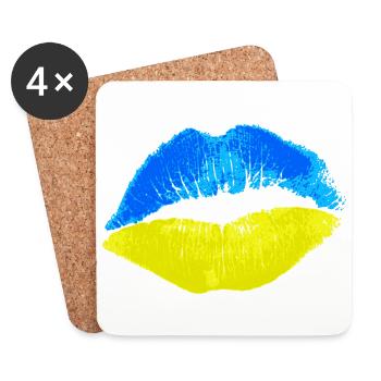 Kiss (Ukraine) - Coasters (set of 4) - white - Front