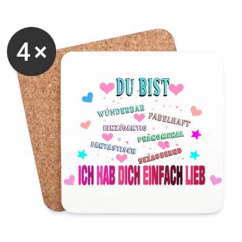 Du bist wunderbar - Untersetzer (4er-Set) - Weiß - Vorne