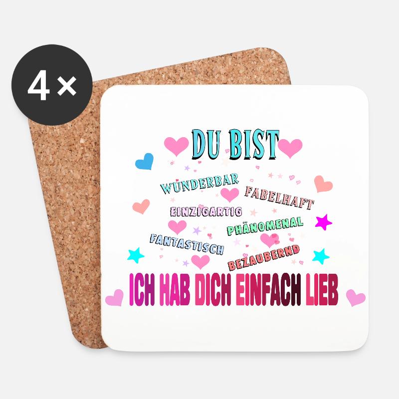 Du bist wunderbar - Untersetzer (4er-Set) - Weiß