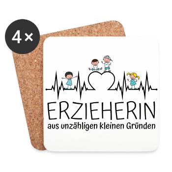 Erzieherin aus unzähligen kleinen Gründen - Untersetzer (4er-Set) - Weiß - Vorne
