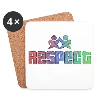 Idée cadeau respect respect tolérance - Dessous de verre (lot de 4) - blanc - Devant