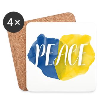 Symbole de paix en Ukraine - Dessous de verre (lot de 4) - blanc - Devant