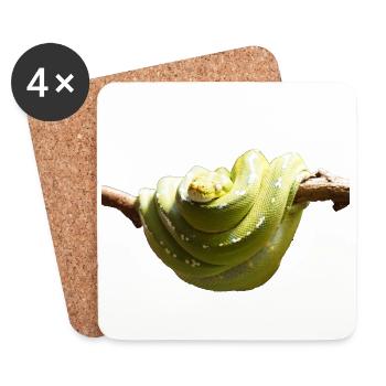 The tree pyton can grow up to four meters long - Coasters (set of 4) - white - Front