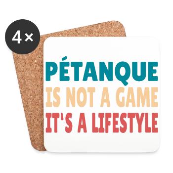 Petanque is not a game it's a Lifestyle Boule - Untersetzer (4er-Set) - Weiß - Vorne
