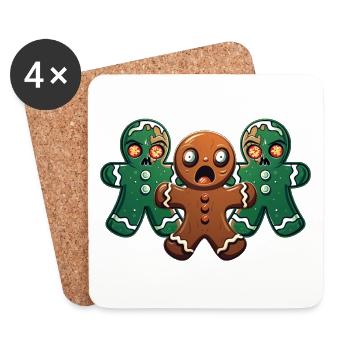 Walking Gingerbread - Coasters (set of 4) - white - Front