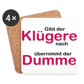 Der Klügere gibt nach - Untersetzer (4er-Set) - Weiß - Vorne