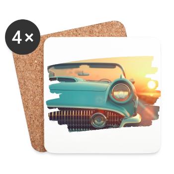 Turquoise classic at sunset - Coasters (set of 4) - white - Front
