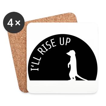 Je me lèverai suricate Meerkat Shadow Gift - Dessous de verre (lot de 4) - blanc - Devant