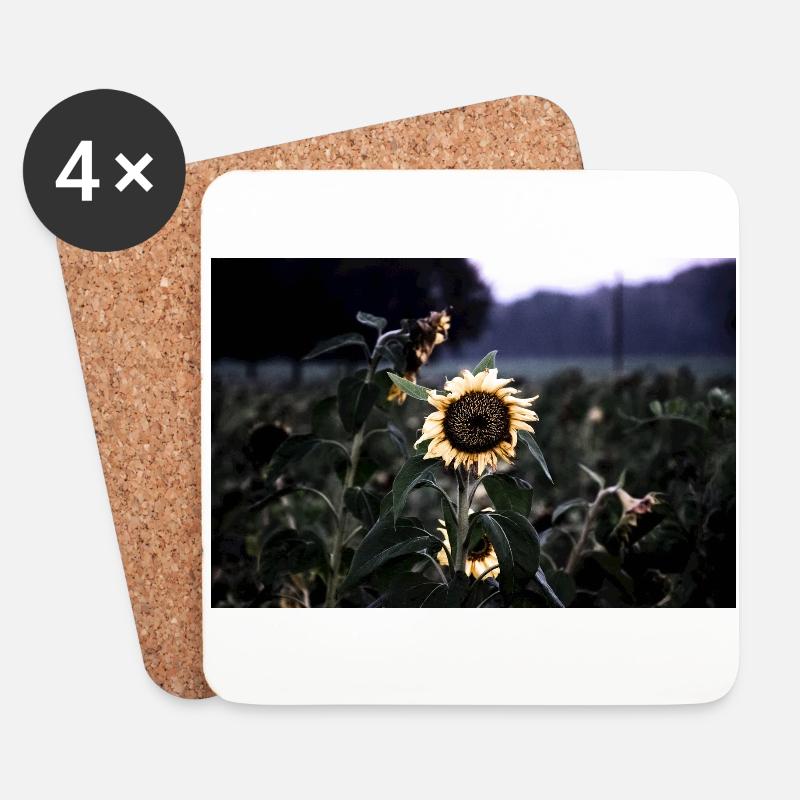 Echos der Sonne - Sonnenblume - Untersetzer (4er-Set) - Weiß