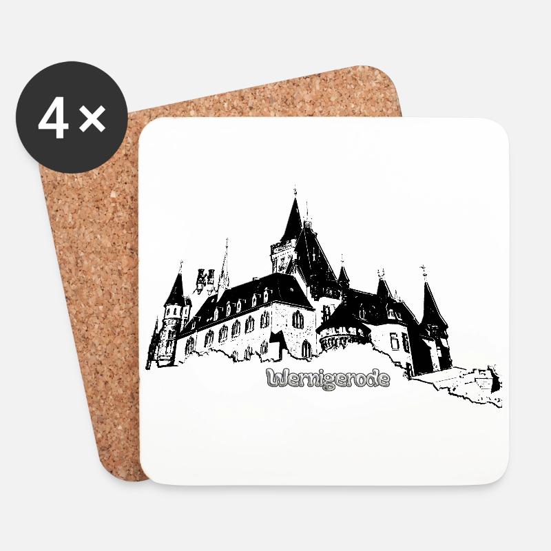 Schloss Wernigerode - Untersetzer (4er-Set) - Weiß