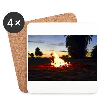 Feu de camp dans l’ - Dessous de verre (lot de 4) - blanc - Devant