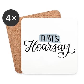 That's Hearsay Black Lettering - Coasters (set of 4) - white - Front