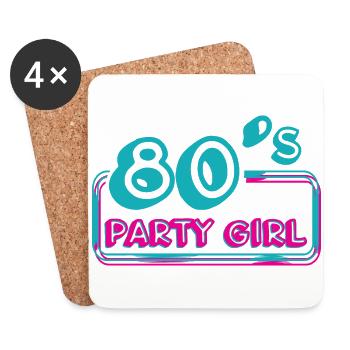 80'S PARTY GIRL - Untersetzer (4er-Set) - Weiß - Vorne